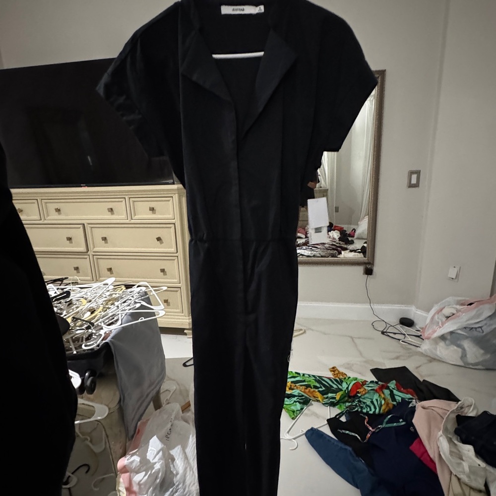 JustFab Black Wrap Sheath Dress with Notched Collar